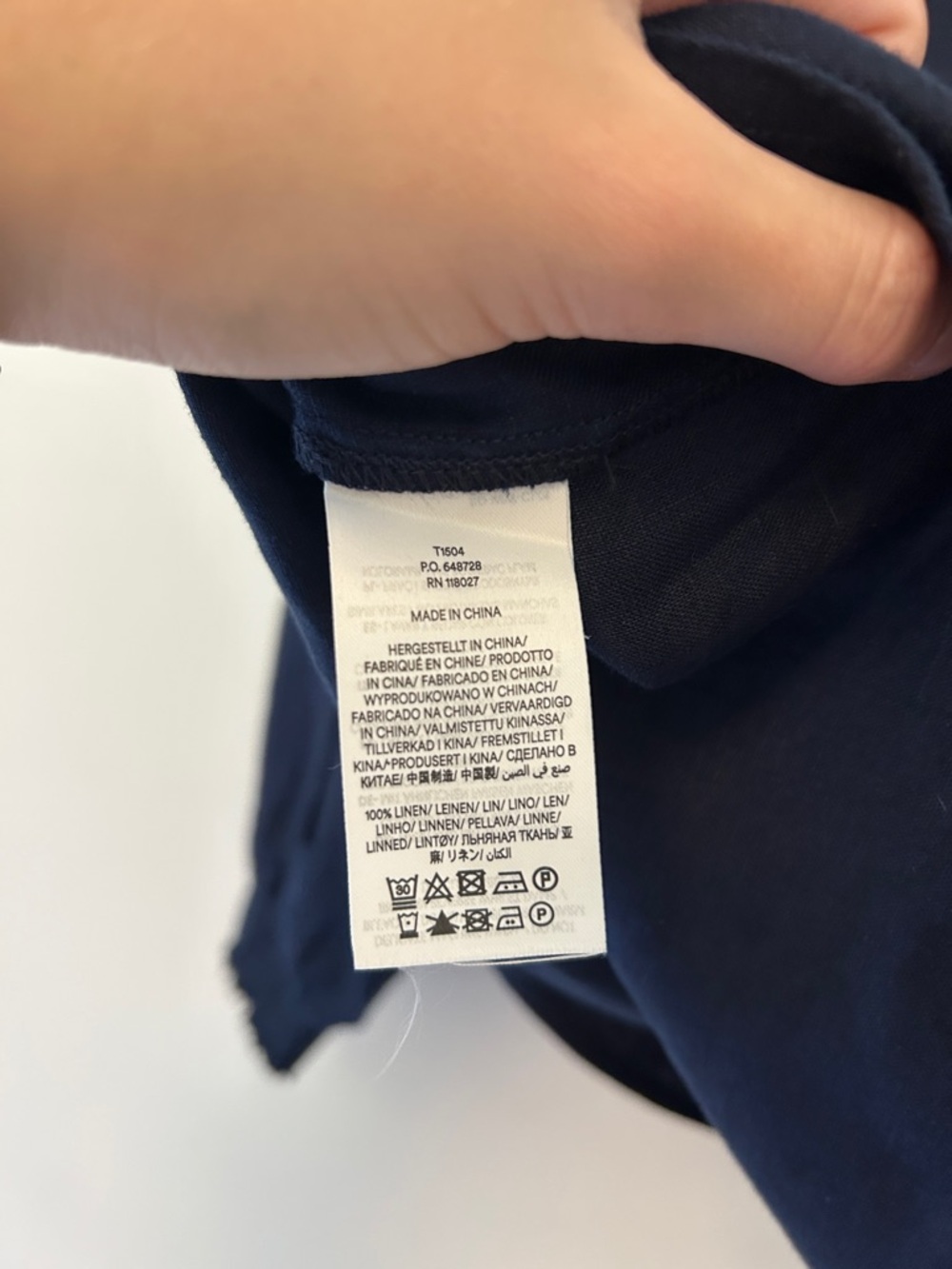 Boden Alice Linen Top in Navy Blue - Picture 7 of 8